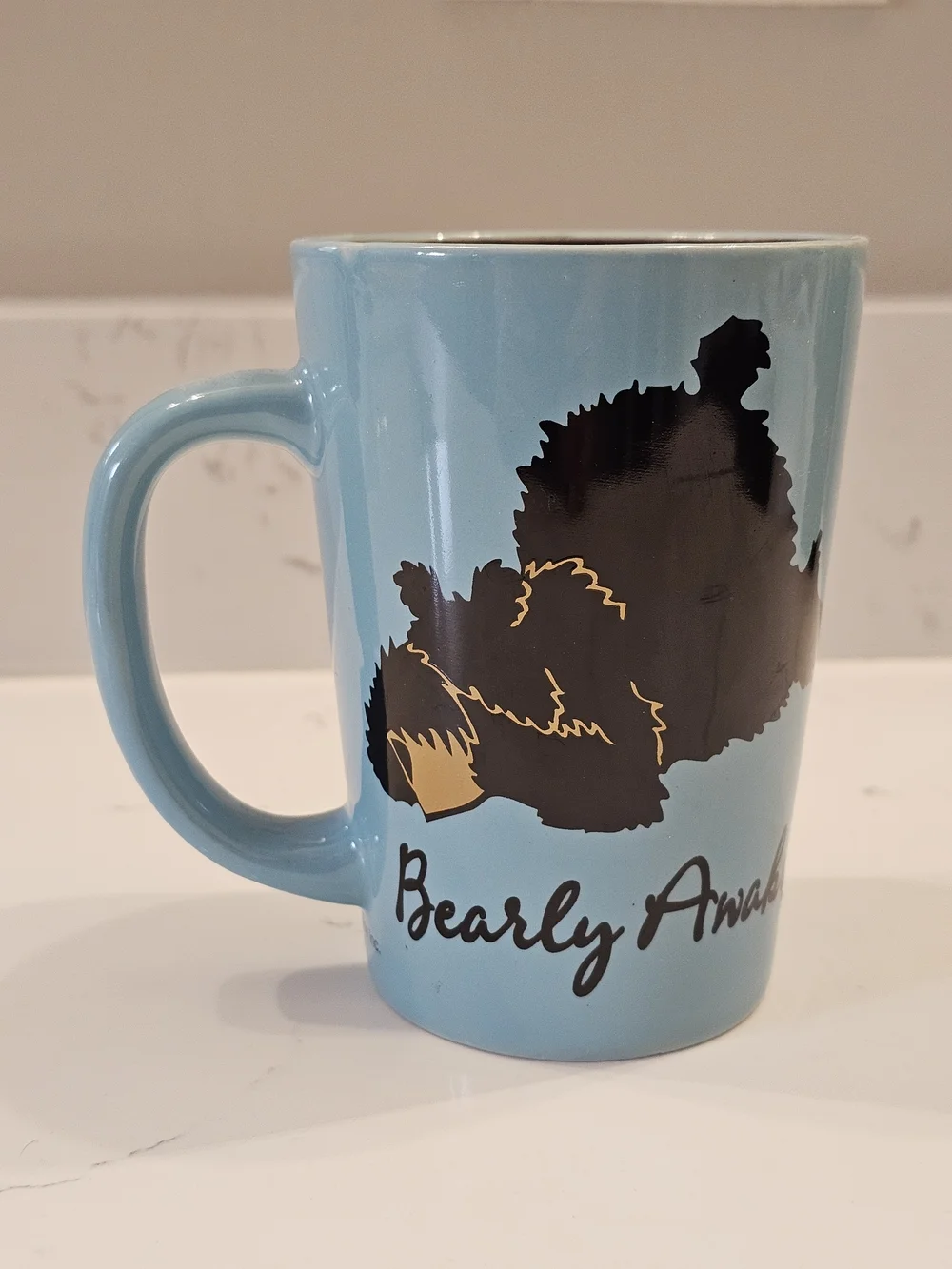 Lazy One Bearly Awake Blue Ceramic Mug